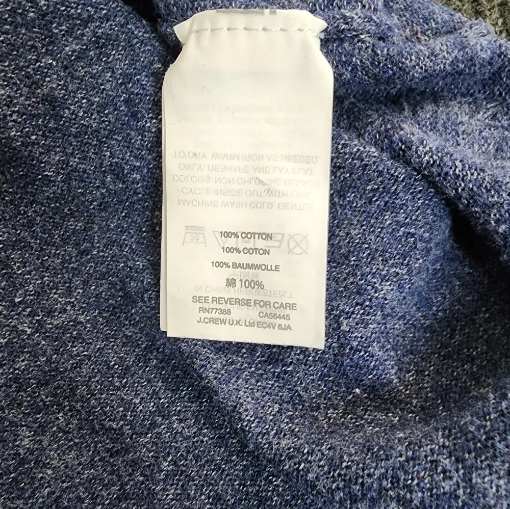 J.Crew  Blue Crew Neck Pullover Cotton Men's Sweater  Size XL
